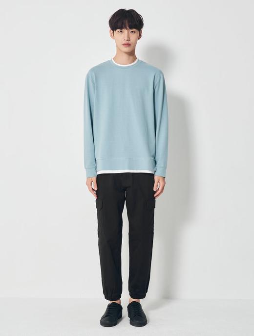 8seconds Cotton crew neck 天蓝色梭织长袖T恤男款#420841AY1QJPY带授权招加盟代理 商品图1