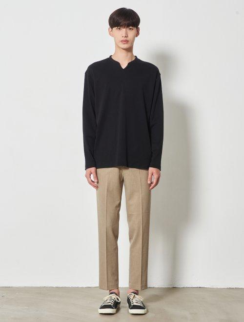 8seconds Mock collarr黑色纯色项链T恤 男款#420841LY25JPY带授权招加盟代理 商品图2