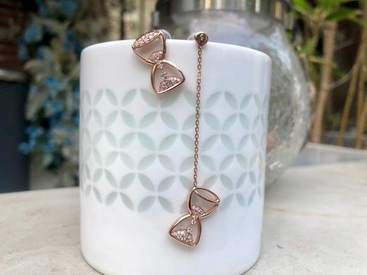 「沙漏」钻石玫瑰金耳钉/耳坠 商品图2