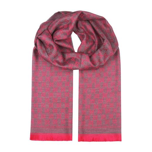 GUCCI/古驰 女士灰粉色GG提花羊毛围巾 411115-3G200-1372JPY带授权招加盟代理 商品图0