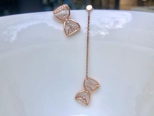 「沙漏」钻石玫瑰金耳钉/耳坠 商品图0