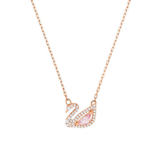 SWAROVSKI Dazzling Swan 天鹅粉色仿水晶项链女锁骨链 546998JPY带授权招加盟代理 商品图0