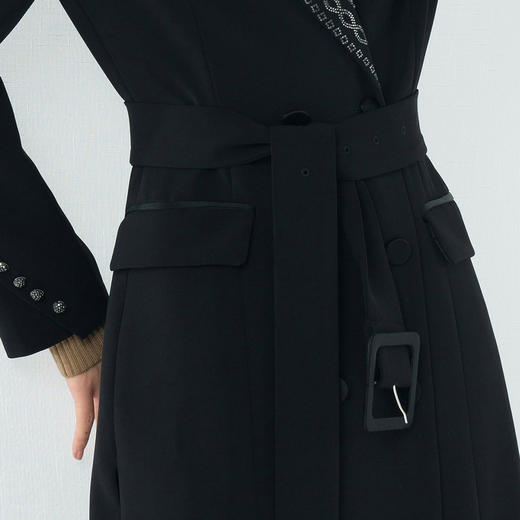 3D5606--漆黑色风衣--《秋装时尚系列》 商品图4