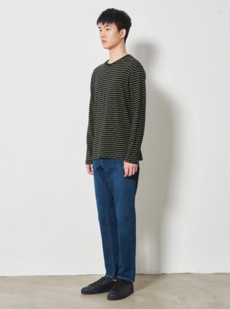 8seconds Cotton crew neck黑色棉质条纹T恤 男款#420741CY15JPY带授权招加盟代理 商品图1