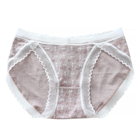 大长腿碎花高开叉内裤无痕春夏新款女内裤中腰三角裤 商品图4