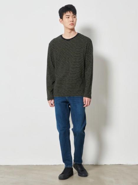 8seconds Cotton crew neck黑色棉质条纹T恤 男款#420741CY15JPY带授权招加盟代理 商品图0