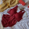 CalniKean限量版开运套装文胸女无痕无钢圈蕾丝拼接喜庆大红内衣 商品缩略图3