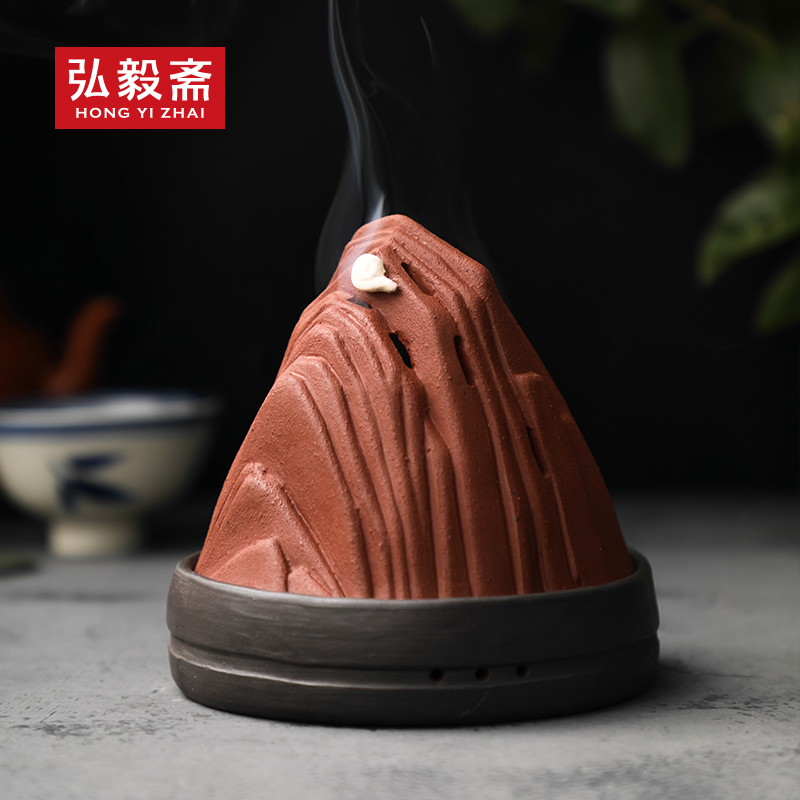 【积分兑换】《险峰》紫砂盘香炉 文房雅玩