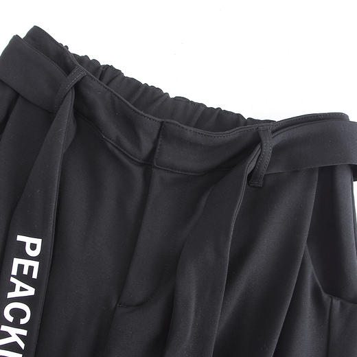 T潮流前线橡筋女九分裤2017年冬装新品时尚腰带橡筋哈伦裤韩版百 商品图2