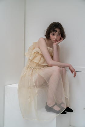 解构真丝抹胸裙（含内衬）