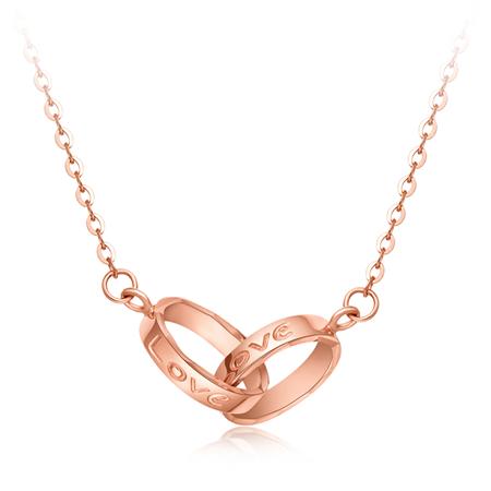 周大福 18k金双环love项链-青岛店