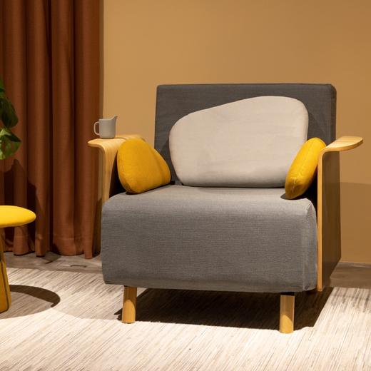 尖叫设计 鹅卵石可折叠单人沙发床坐卧两用现代简约小户型沙发 商品图3