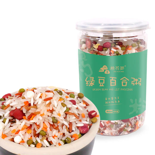 【杂粮粥】 桃花峁绿豆百合粥400g*3罐百合绿豆银耳泰国香米珍珠米杂粮原料组合 商品图0