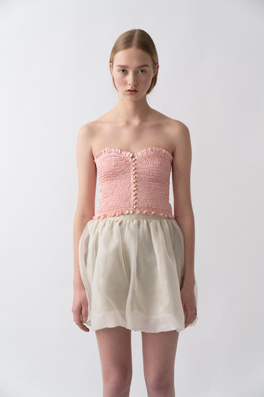 高腰真丝花苞短裤 商品图0