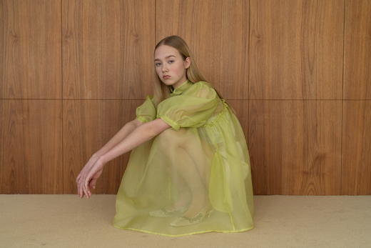 真丝纱立领娃娃裙（含内衬） 商品图9