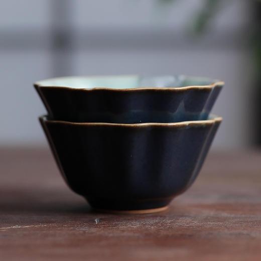【问鼎】【黛蓝祥瑞杯2入】景德镇茶盏小茶杯个人陶瓷茶具品茗杯单杯 商品图0