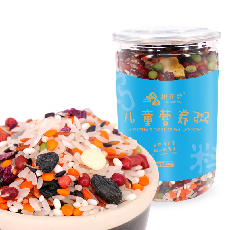 【杂粮粥】 桃花峁儿童营养粥400g*3罐  苦荞米泰国香米糯米黑香米花生米杂粮原料组合