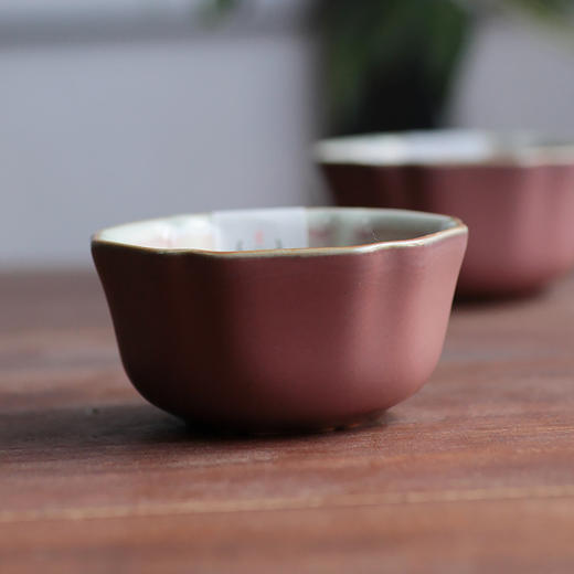 【问鼎】【萼红大菩提杯2入】景德镇茶盏小茶杯个人陶瓷茶具品茗杯单杯 商品图0