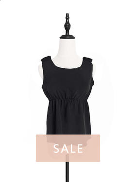 TYNVIE 缝边高腰真丝背心 - 黑色