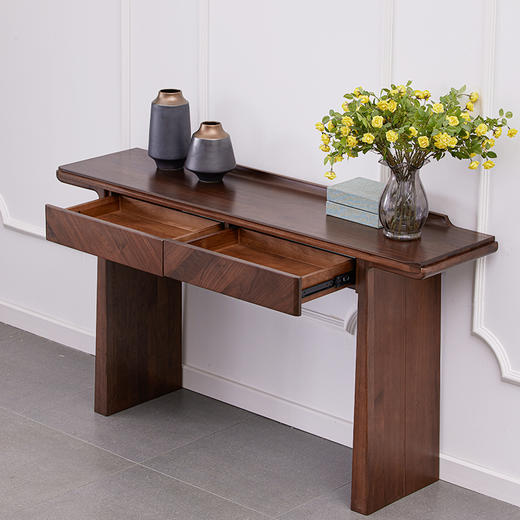 【现代实木风-NJT5310-120玄关】现代实木/现代简约/入门/北美黑胡桃/ 实木玄关 商品图1