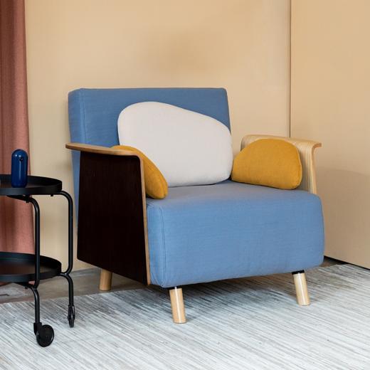 尖叫设计 鹅卵石可折叠单人沙发床坐卧两用现代简约小户型沙发 商品图2