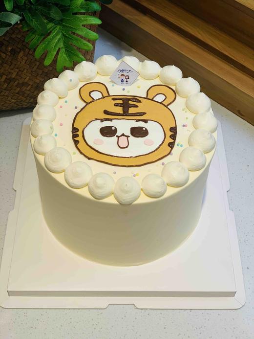 手绘老虎奶油蛋糕 下单前请仔细阅读商品详情 商品图1
