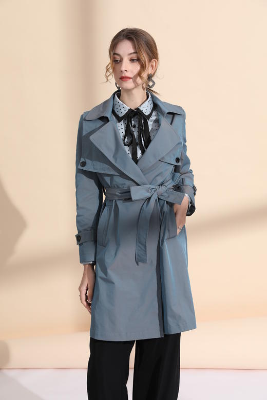 可拆卸肩搭两穿气质风衣（附腰带） 商品图3