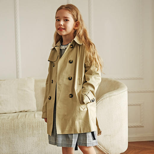 日记儿童经典复古英伦风束腰风衣外套qzw005 - 喵喵的咕噜日记童装