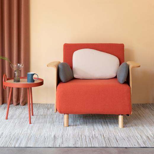 尖叫设计 鹅卵石可折叠单人沙发床坐卧两用现代简约小户型沙发 商品图0