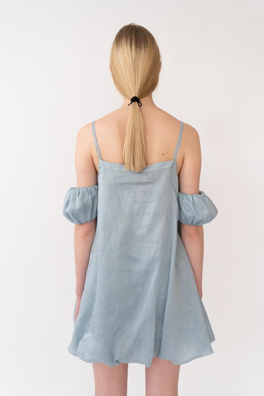 泡泡袖吊带花苞裙 商品图11