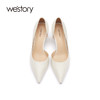 westory尖头细跟高跟鞋女春季新款小牛皮单鞋婚鞋52501 商品缩略图3