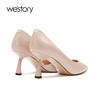 westory尖头细跟高跟鞋女春季新款小牛皮单鞋婚鞋52501 商品缩略图2