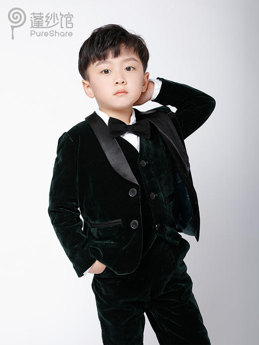 非质量问题不退换哦~pureshare蓬纱馆 红色绿色丝绒西装（西装+裤子+领结+马甲） 商品图4