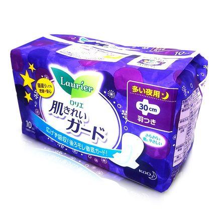 日本进口 花王卫生巾零触感棉柔亲肤夜用30cm F系列透气护翼卫生斤巾 10枚（258601） 商品图1