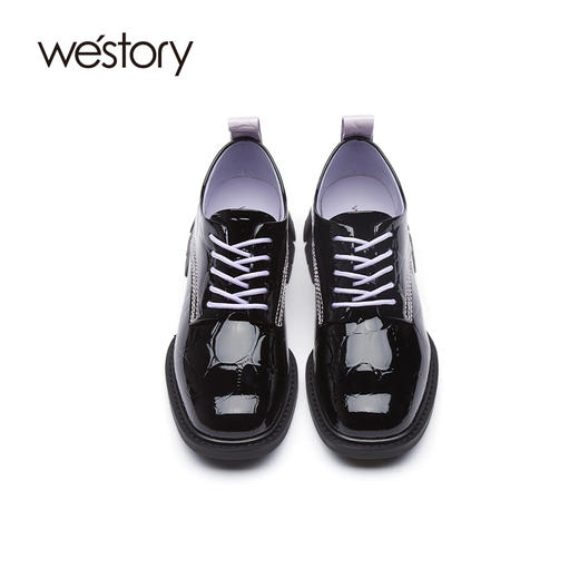 westory乐福鞋女英伦风2021春季新款一脚蹬豆豆鞋单鞋52801 商品图3