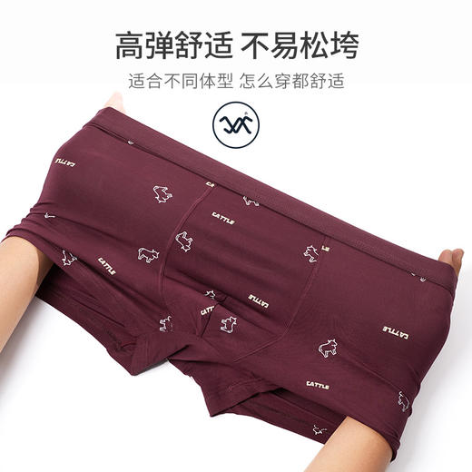 雅黛丽内裤男士青年平角柔软舒适亲肤中腰印花四角内裤男 商品图4