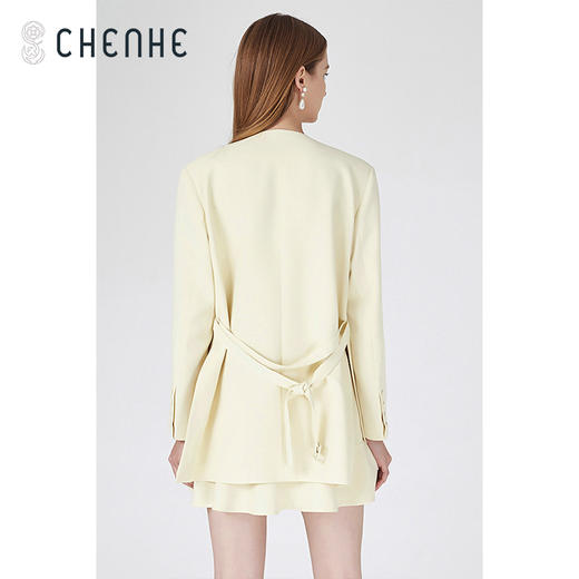 【M1】臣禾西装套装通勤【时髦小众】职业修身气质简约【浅色三件套】T211010229【奥莱】 商品图3