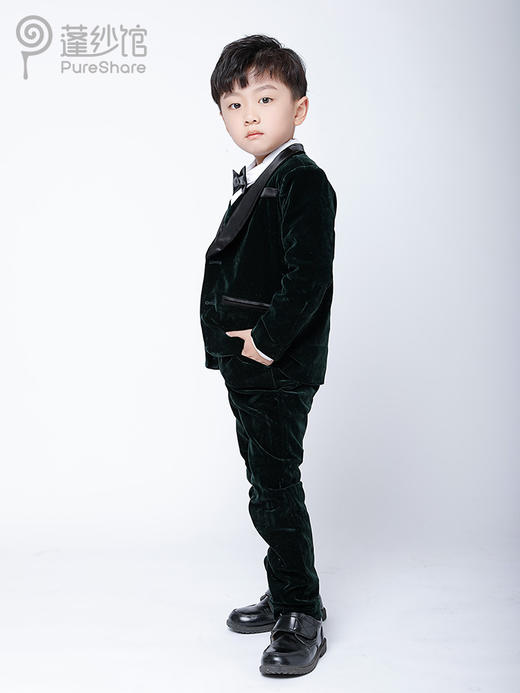 非质量问题不退换哦~pureshare蓬纱馆 红色绿色丝绒西装（西装+裤子+领结+马甲） 商品图3