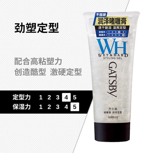 GATSBY杰士派 啫喱膏200g润泽定型 清爽蓬松定型速干耐湿无白屑 商品图2