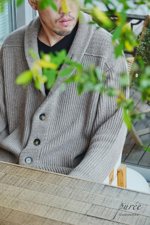 #1985 「BE GENTLE CARDIGAN 」 30% CASHMERE 70% WOOL 绅士青果领厚实开衫 商品图1