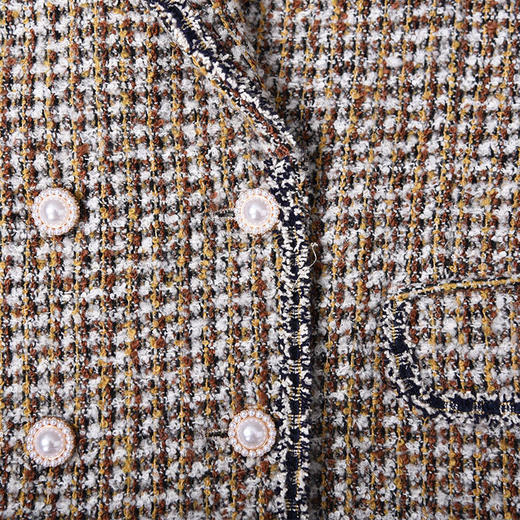 圣三利女装  气质优雅粗纺翻领珍珠扣无袖马甲SL121R23 商品图3