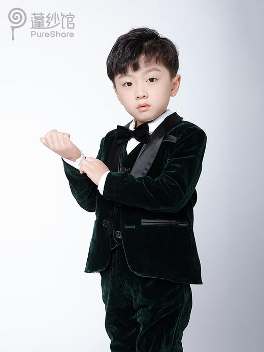 非质量问题不退换哦~pureshare蓬纱馆 红色绿色丝绒西装（西装+裤子+领结+马甲） 商品图2