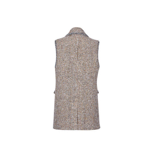 圣三利女装  气质优雅粗纺翻领珍珠扣无袖马甲SL121R23 商品图2