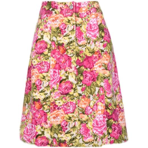 圣三利女装  时尚休闲多彩玫瑰印花半身裙SL121B12 商品图5