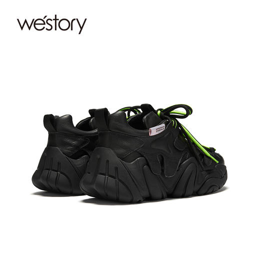 westory老爹鞋女2021春季新款小牛皮厚底增高运动鞋潮W21AM52851 商品图2
