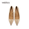 westory尖头细跟高跟鞋女2021春季新款宴会婚鞋新娘鞋W21AE52671 商品缩略图3