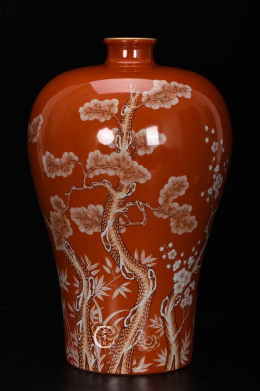 王林:清雍正，矾红岁寒三友美瓶 商品图1