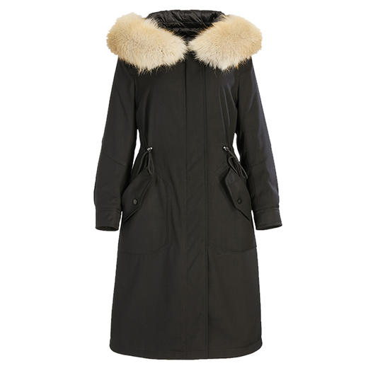 乔万尼冬季新款保暖抗寒收腰显瘦狐狸毛领白鸭绒羽绒服ES4T395 商品图5