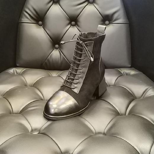 lfgj  jeans  BH701 中性复古加棉时尚拼接女靴 商品图0