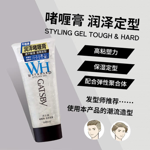 GATSBY杰士派 啫喱膏200g润泽定型 清爽蓬松定型速干耐湿无白屑 商品图1